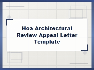 Hoa Architectural Review Appeal Letter Template