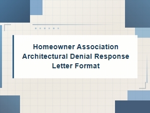 Hoa Appeal Letter Template for Architectural Denials