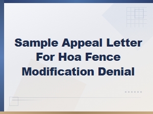 Hoa Appeal Letter Template for Fence Modification Denial
